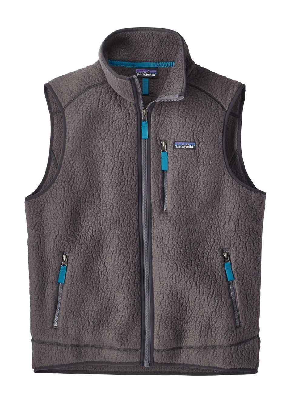 Patagonia Retro Pile grey blue accent fleece Vest Style #22820 sz small gorpcore